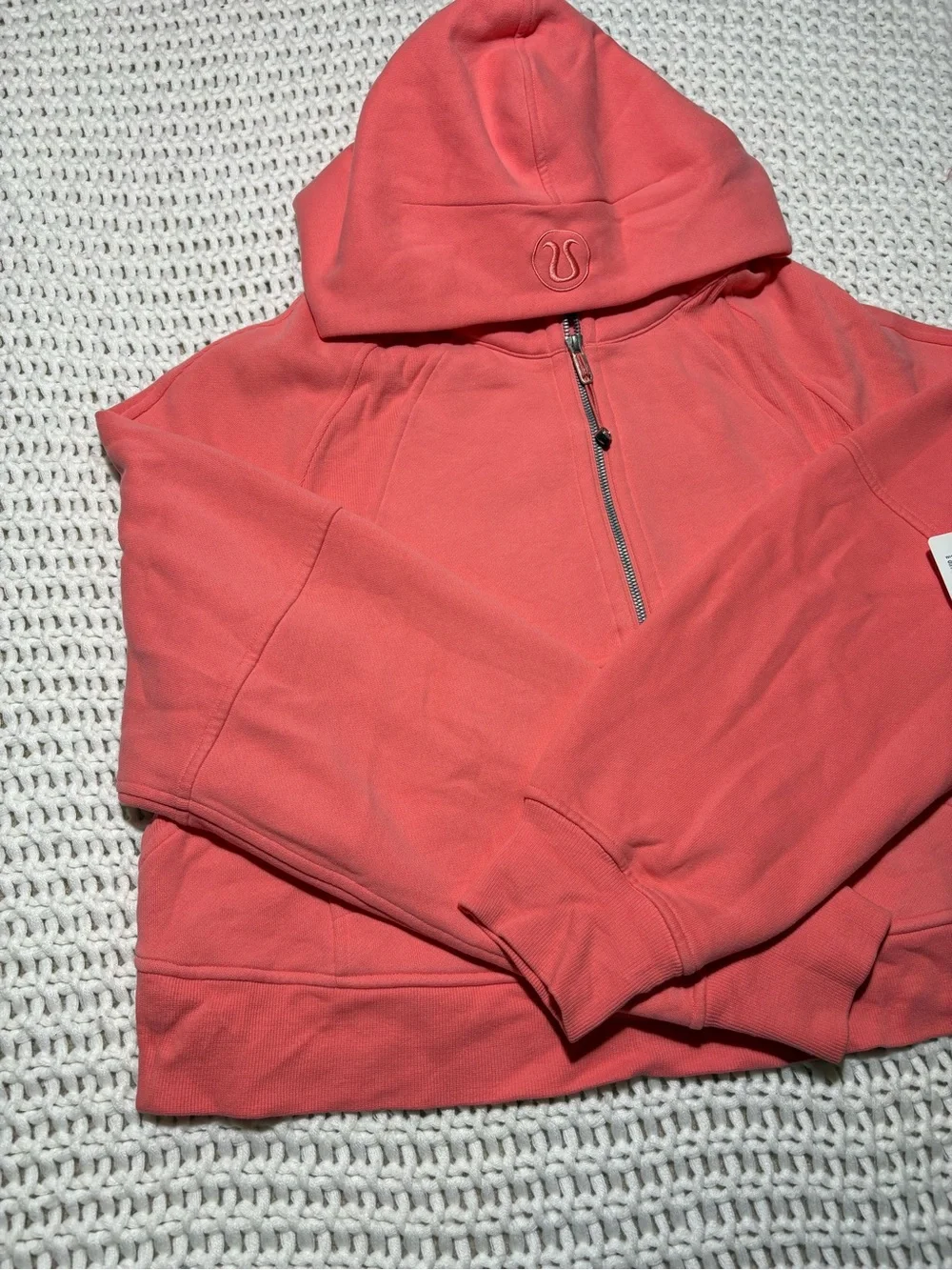 lululemon raspberry cream scuba oversized half zip hoodie size m/l